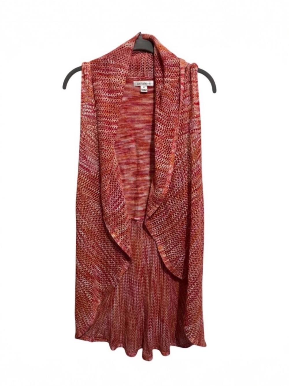 John Paul Richards Y2K Space Dye Sleeveless Open Knit Cardigan‎ Sweater Boho M